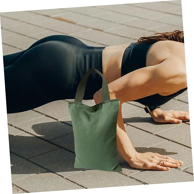 Kisangel 2kg Weighted Sandbag for Fitness and Yoga Canvas Training Bag with Weight and Handle for Dance Muscle Training and Balance Exercises