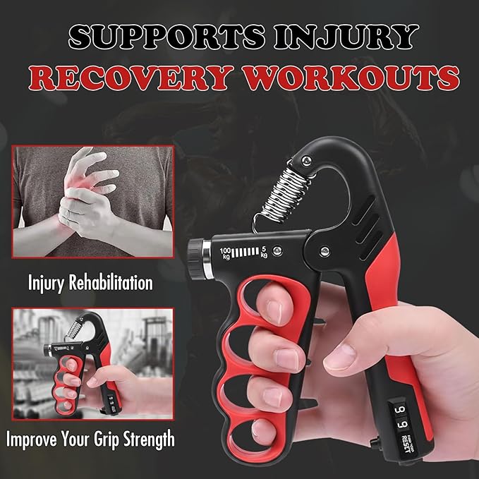 Adjustable Grip Strength Trainer Hand Gripper for Grip Strength, Forearm & Wrist Strengthener, Hand Exerciser for Strength Training & Therapy 11-220Lbs(5-100KG)