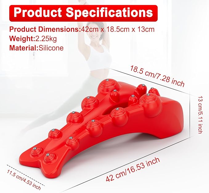 Trapezius Trigger Point Massager, Occipital Release Tool, Cervipoint Trigger Point Massager Silicone, Relieve Pain in The Diamond Shaped Muscles of The Neck and Upper Back (red)