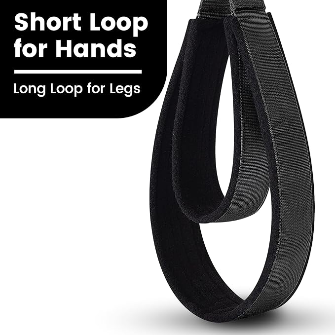 2PCS Comfortable Enhanced Thickness Pilates Double Loop Strap - D-Ring Strap for Home Gym & Yoga Workout Accessories