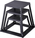 Plyometric Jump Boxes 12/18/24 Inch Set, Plyo Box for Fitness, Agility Training, Step Up Platform - Home Gym Conditioning, Strength Workouts - Black