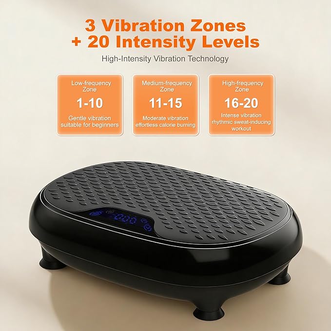 Vibration Plate Exercise Machine,330 lbs Capacity,Whole Body Workout Equipment for Women,Lymphatic Drainage,Body Muscle Activation,Real-Time Calorie Tracking,Vibrate Fitness Platform for Home