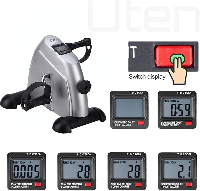Mini Exercise Bike, Uten Under Desk Bike Pedal Exerciser, Peddler Exerciser