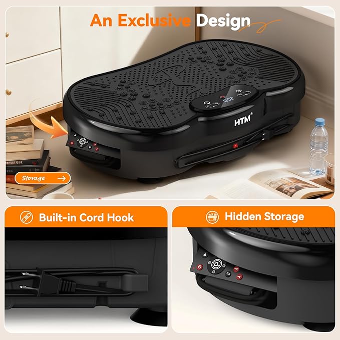 Vibration Plate Exercise Machine - 300 lbs Weight Capacity, 120 Speed Levels, 9 Workout Modes for Home Fitness, Muscle Toning & Weight Loss