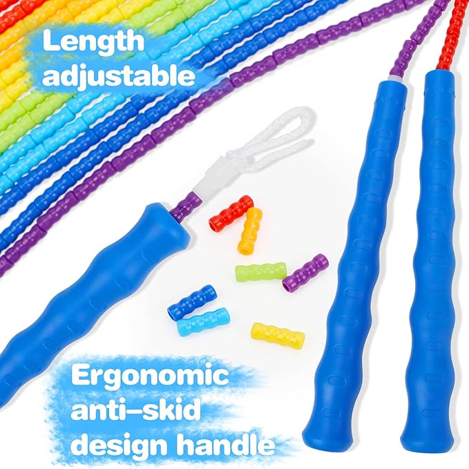 Supertrip Double Dutch Jump Rope Soft Beaded Jump Rope Long Jump Rope 16 FT, Jump Ropes For Women Adult Kids Adjustable Skipping Rope Long Enough for 4-5 Jumpers