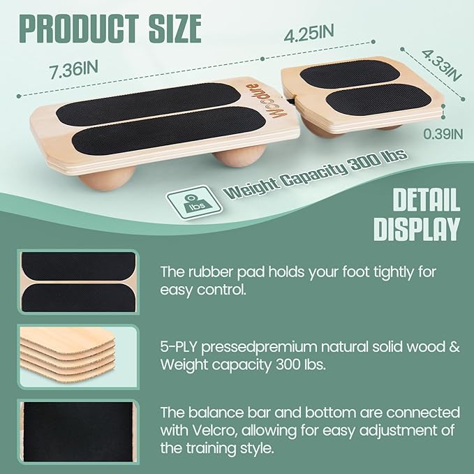 Ankle Strengthener 3 Optional Levels, Blackboard Foot Trainer for Sprained, Foot Strengthener Ankle Balance Board Suitable for Athletes, Injury Tehabilitation, Kids to The Elderly (with Instructions)