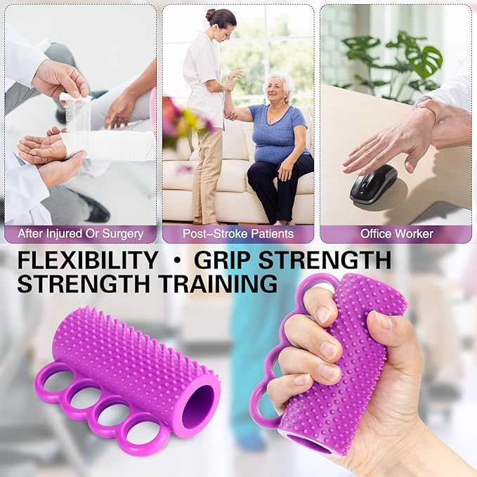 Hand Therapy Grip Ball for Stroke, Arthritis, Carpal Tunnel Pain Relief Recovery, Hand Squeeze Ball for Physical Therapy, Exercise Stress Balls for Adults, Improve Flexibility & Grip Strength