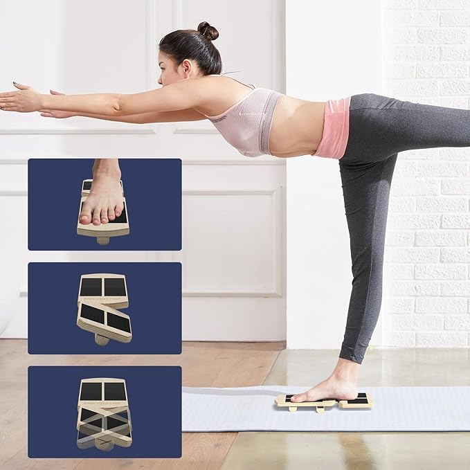 Ankle Balance Board - Non-Slip Balance Board for Physical Therapy, Fast Injury Recovery & Core Strength - 300lbs Capacity - Ideal for Athletes, Seniors & Home Use-Accompanying Manual