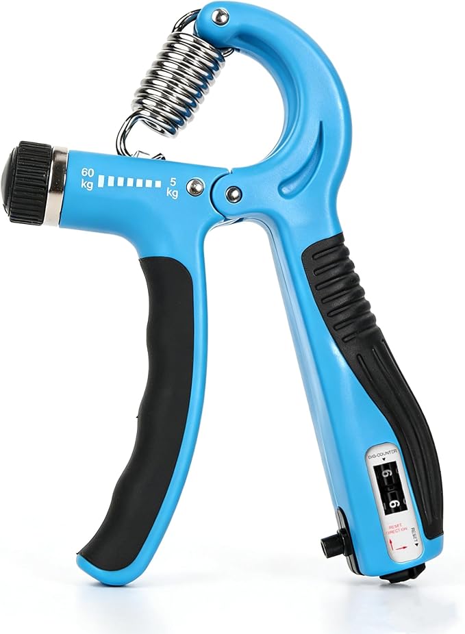 Grip Strength Trainer - Adjustable Resistance 11-132lbs/5-60kg Hand Gripper & Forearm Strengthener Device with Smart Counter for Sports & Rehab