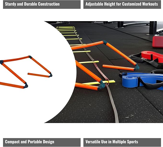 Foldable Speed Agility Hurdles for Football Training Adjustable Compact Portable Training Hurdle for Sports Fitness