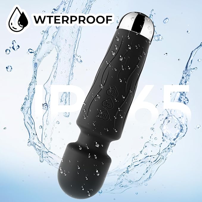 Handheld Personal Small Massager with APP–Waterproof, USB Rechargeable, 20 Vibration Patterns, 8 Speeds,Black