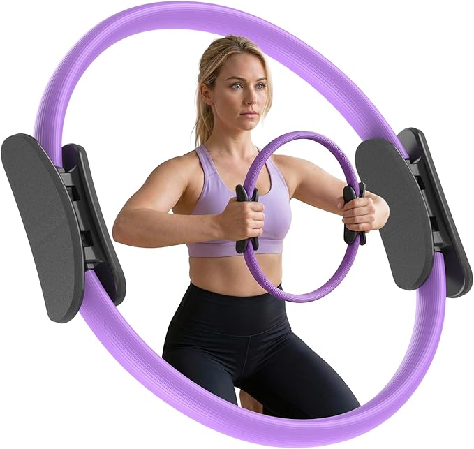 JKSHMYT Pilates Ring Fitness Circle for Women, Pilates Equipment – 14.5" Home Magic Exercise Workout, Better me Pilates Essentials Starter Set for Beginners Toning Shape Full Body