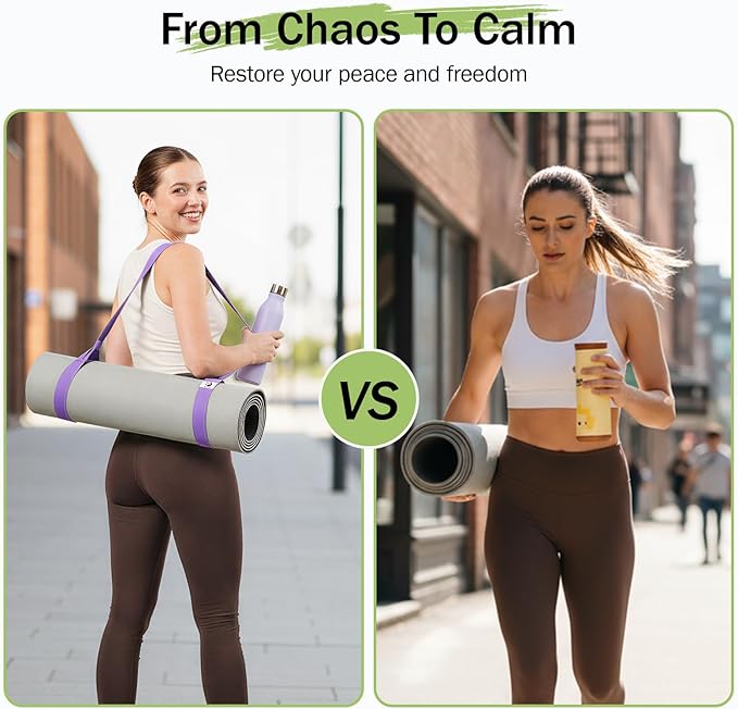 Slim Panda Yoga Mat Straps for Carrying, Adjustable Yoga Mat Carrier Sling Fits All Mats(Mat Not Included)