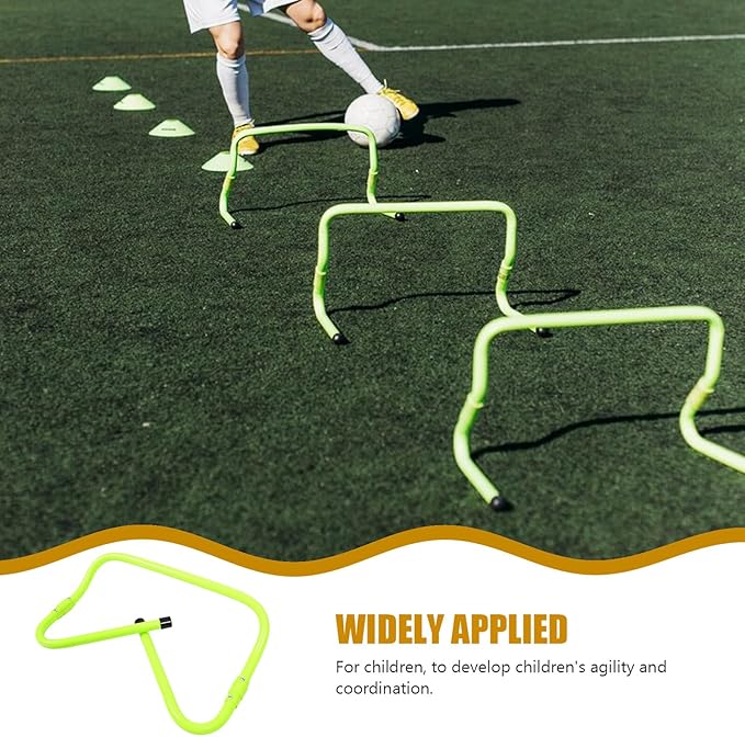 Cabilock Adjustable Height Football Agility Hurdles Set, Wear-Resistant PVC Plastic Training Equipment, Foldable Speed Hurdles for Soccer Drill and Professional Speed Training