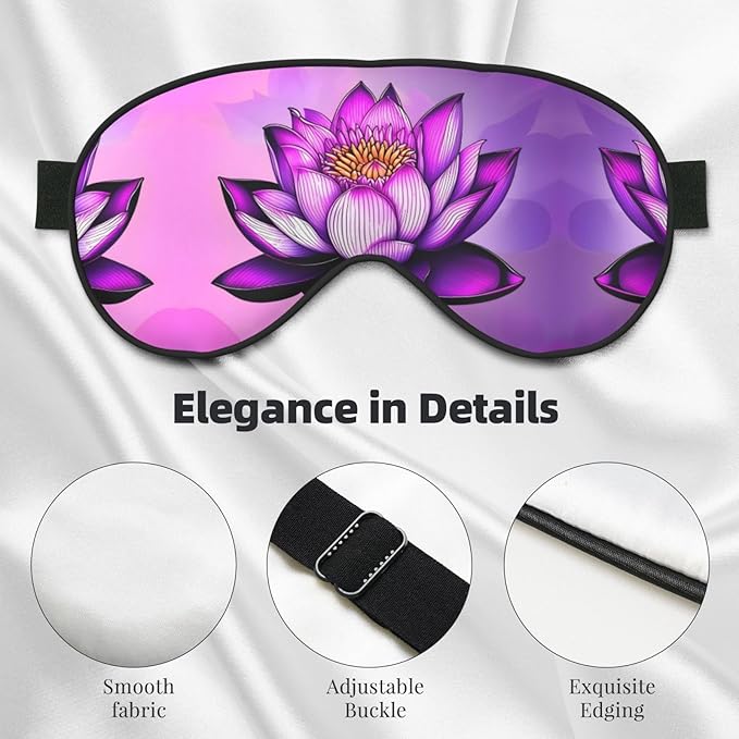 Purple Lotus Head-Mounted Double-Sided Light-Blocking Sleeping Eye mask to Protect Eyes and Relieve Eye Fatigue