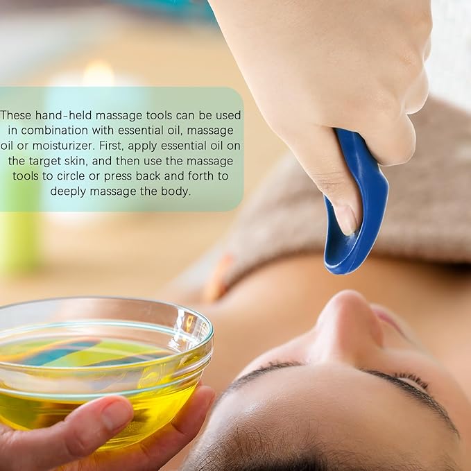 Nuanchu 2 Pcs Blue Thumb Saver Massage Tool Deep Tissue Massager for Pressure Reflexology Professional Neck Shoulder Back Foot Stress Relief