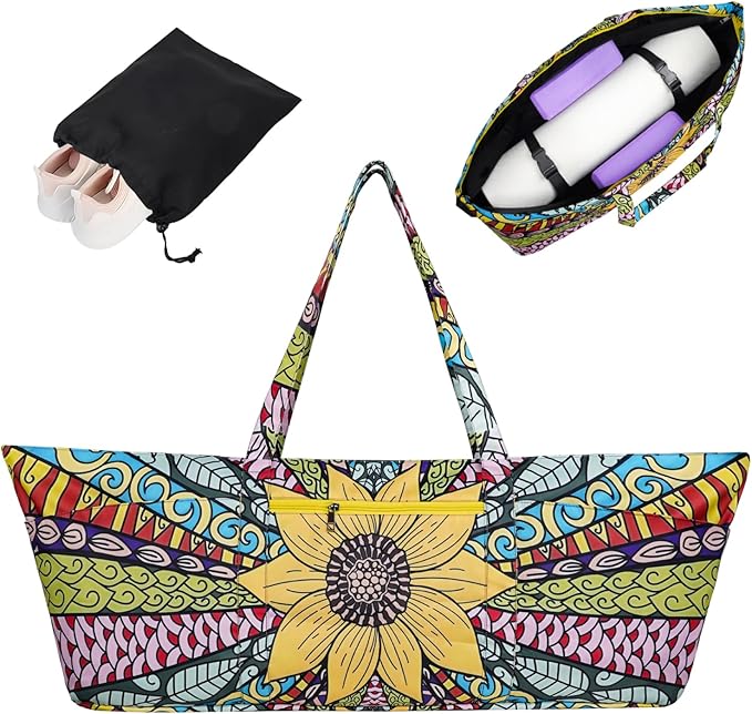 Yoga Mat Bag Yoga Mat Carrier with Shoes Compartment & Wet Pocket Pilates Bag with Zipper Pockets & Yoga Mat Holder Strap Yoga Bags and Carriers Fits All Your Stuff