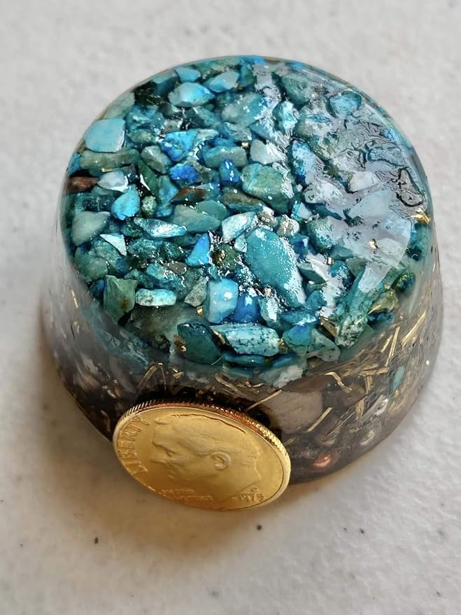 Turquoise Orgone Generator Energy Accumulator 7.83Hz/432Hz/528Hz/Advance Harmonics Many Beautiful Ingredients! smtbscOG(Turquoise)