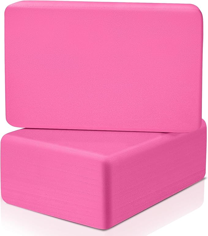 2 Pack 3"x6"x9" EVA Foam Yoga Block Supportive Latex-Free, Non-Slip Exercise Blocks for Pilates, Meditation, Balance, Stretching and Deep Poses