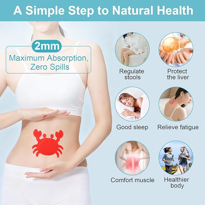 30Pcs Castor Oil Patch for Belly Button with 4oz Organic Castor Oil in Glass Bottle, Castor Oil Pack Belly Button Patches for Stomach Hand Self Adhesive (30pcs Crab Pack)