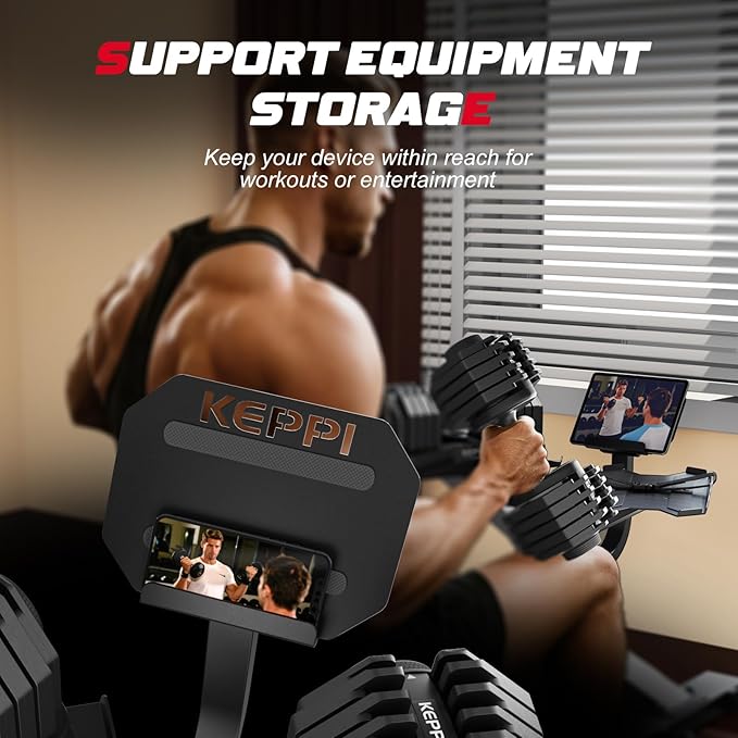 Keppi Dumbbell Rack, 330LBS Capacity Alloy Steel Weight Stand for Home Gym, Non-Slip Silicone Tray with Secure Straps, Side-Mounted Wheels for Easy to Move – DBR600