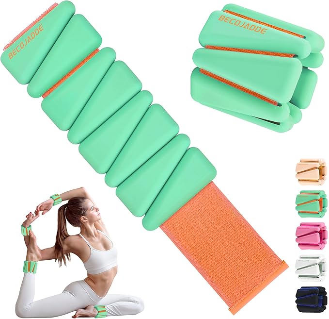Ankle Weights for Women Wrist Weights Set of 2 (1 lb/2 lb Each) Adjustable Arm Leg Weight for Womens Men Suitable for Walking Swimming Running Pilates Yoga Gym