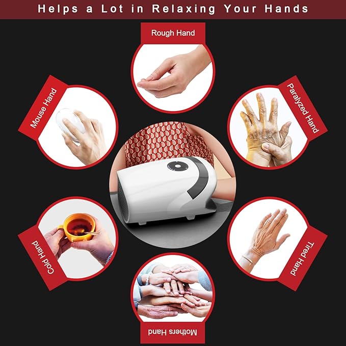 Xllent Hand Massager with Compression & Heating,Mothers Day Gifts for Her Him,Electric Hand Massager for Arthritis and Carpal Tunnel,Gifts for Women Men Her Him(White)