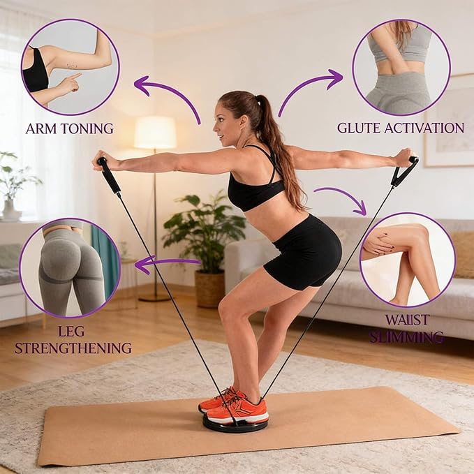 2026 Upgraded Waist Twister Machine with Arm Bands & Soothing Foot Massage – Home Machine Featuring Flex Disc for Core | Portable Waist Sculptor Board & Twist Exercise Platform for Body Toning