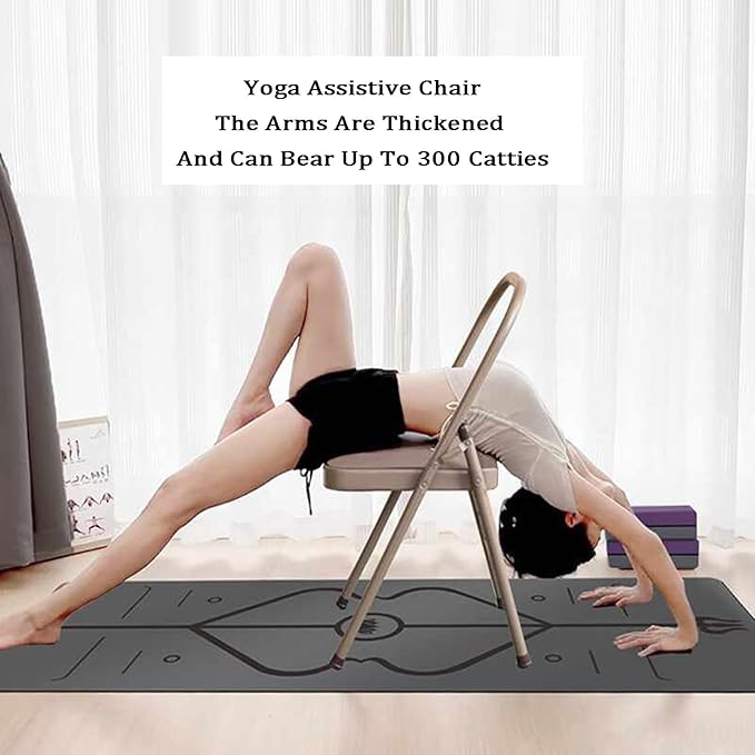 Yoga Chair,Inverted,Thickened Folding Pilates,Rounded Corners,for Indoor and Outdoor Studios(Color1)