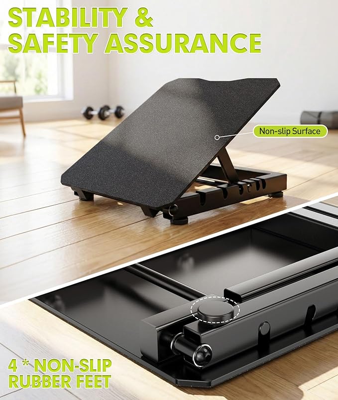 Slant Board for Calf Stretcher,600lbs Weight Capacity Adjustable Incline Balance Board for Squat Home Gym or Commercial Exercise Equipment