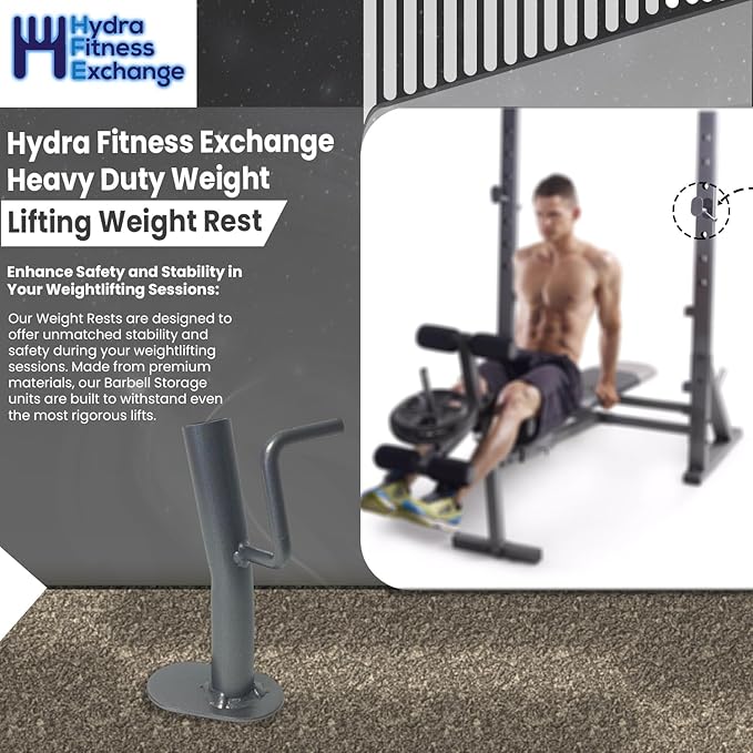 Hydra Fitness Exchange Heavy Duty Weight Lifting Weight Rest - Barbell Storage Rack Attachments Fitness Equipment Gym Accessories for Bench Replacement Part 371207 Works with Gold's Gym XR 10.1