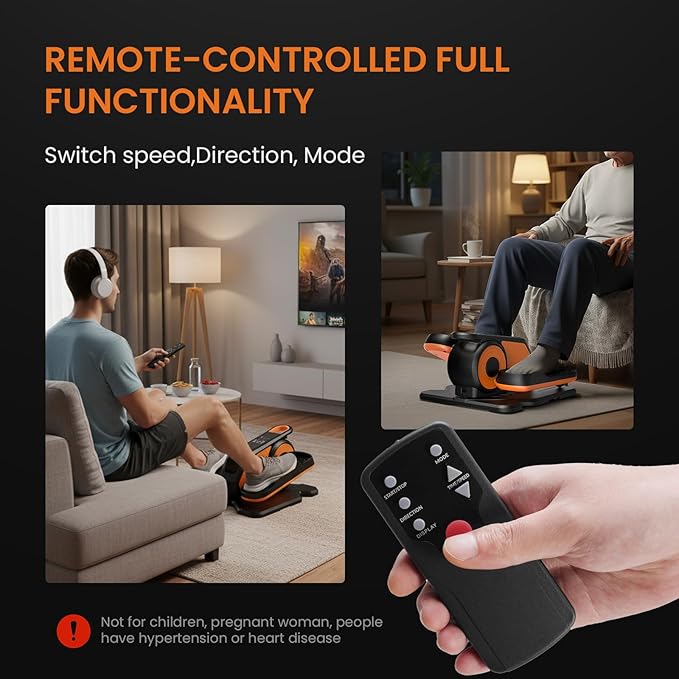 Sweetcrispy Compact Under-Desk Elliptical – Quiet Mini Pedal Exerciser with Adjustable Speed and LED Display, Portable Workout Equipment for Home or Office