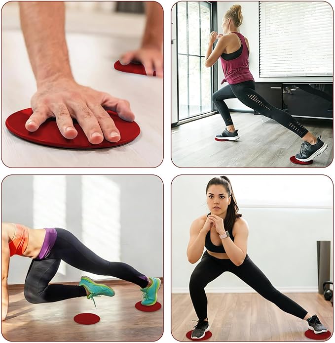 Upgrade Sport Core Sliders for Working Out - Dual Sided Glide Discs for Full Body Workout on Carpet or Hardwood Floor - Fitness & Home Exercise Equipment for Athletes