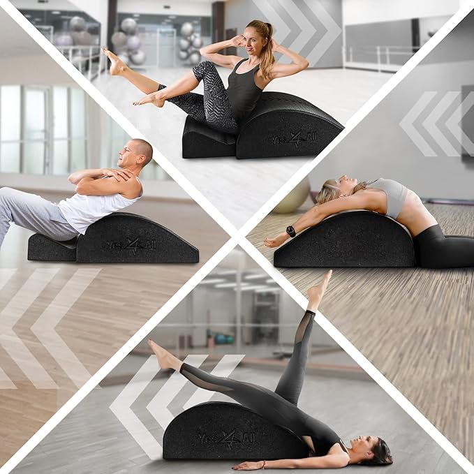 Yes4All Pilates Spine Corrector, Pilates Arc, 350lbs Foldable Pilates Massage Bed Barrel, Core Strengthening and Stretching