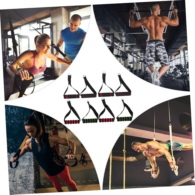 BESPORTBLE 8pcs Resistance Band Handles for Strength Training Non-Slip Ergonomic Fitness Attachments for Cable Machines Versatile Exercise Equipment for Home and Gym Workouts