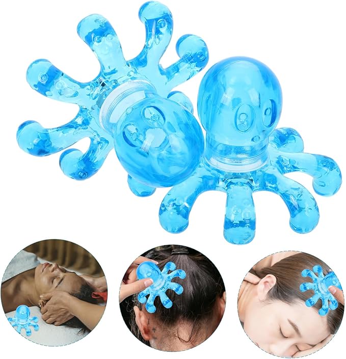 2 Pack Handheld Octopus Head Massager for Scalp Neck Shoulder and Body Portable Lightweight Therapeutic Massage Tool for Fatigue Relief and Improved Circulation