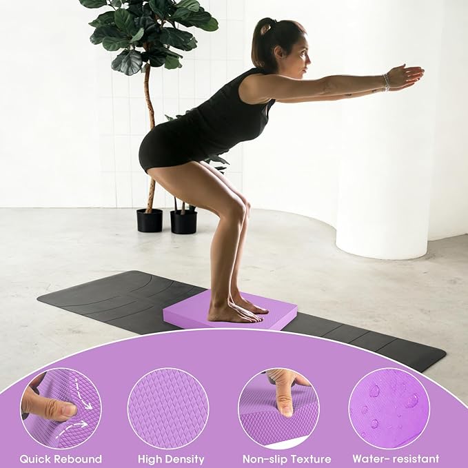 Balance Pad – Stability Trainer for Balance, Stretching, Physical Therapy, Exercise, Mobility, Rehabilitation and Core Training Non-Slip Closed Cell Foam Premium Balance Pad Knee Pad
