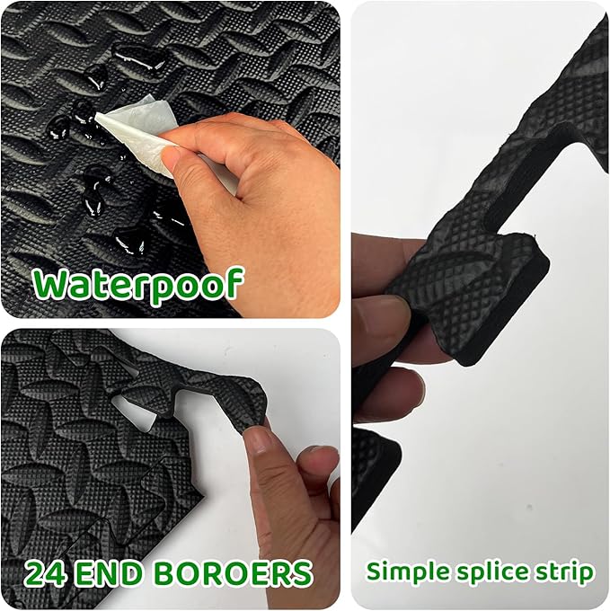 3x6 Feet Interlocking Foam Floor Mats (18-Pack) - 0.4"（10mm Thick Gym Mats for Home Workouts, Exercise & Play - Puzzle Tiles for Home Gym, Yoga, Kids Area.