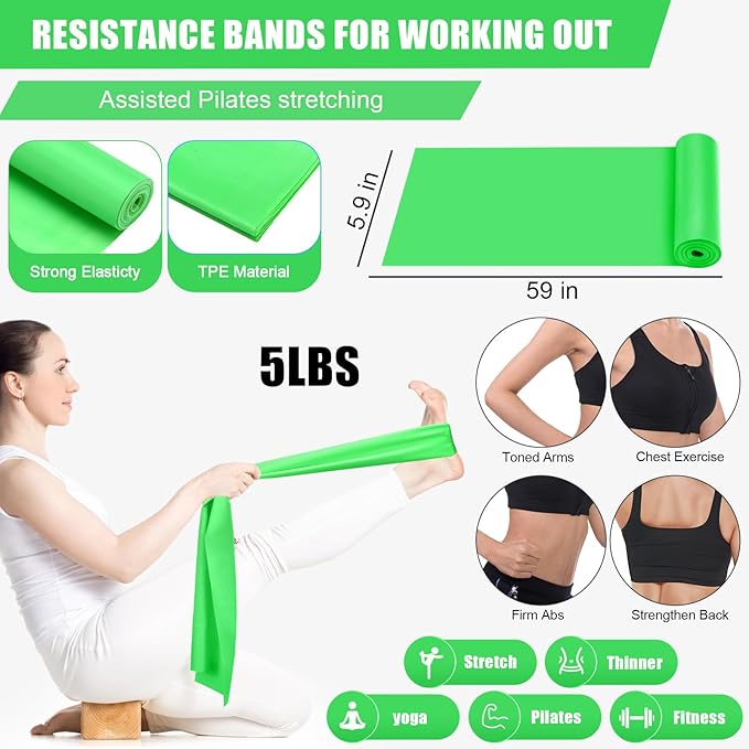 10 Pcs Home Pilates Ring Set for Women Yoga Equipment Accessories Pilates Ring Circle and Ball Workouts Gift Include Ball Yoga Circle Resistance Bands Block Straps Gym Bag