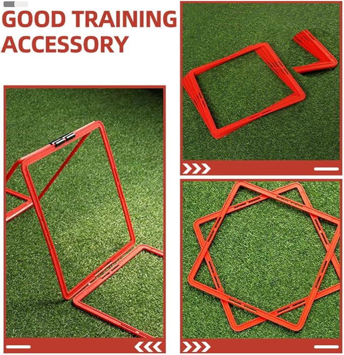 SUPVOX Multi-Function Portable Agility Rings for Football Training 6Pcs Square Speed Circles for Youth Soccer Agility and Footwork Exercises