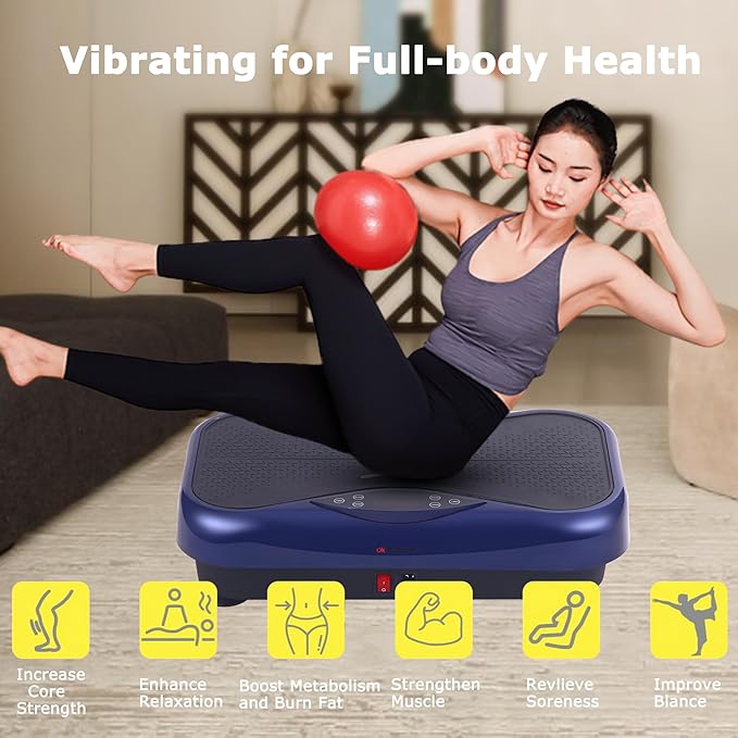 Vibration Plate Exercise Machine Vibration Platform for Weight Loss, Vibration Plate for Lymphatic Drainage Whole Body Power Shaker Home Workout Equipment