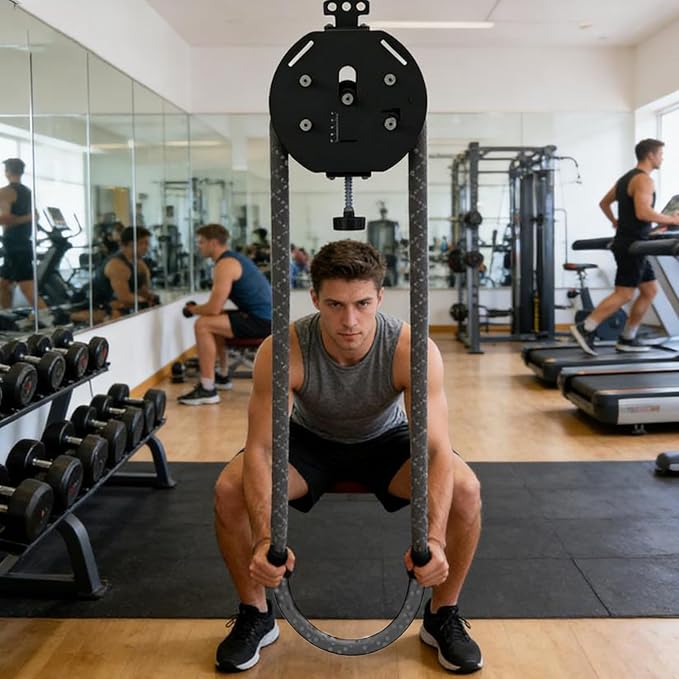 Pulley Trainer,Endless Rope Trainer,Portable Cable Pulley System,Suspension Pulley Cable Machine with Adjustable Resistance, Pull Rope Fitness Training Equipment, for Physical Training