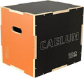 CAELUM 3-in-1 Wood Plyo Box - Non-Slip Plyometric Jump Box for Home & Gym, 400lbs Bearing Fitness Launch Box for Jumping Squats Step-ups Strength Training