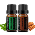 GREENSLEEVES Cinnamon Peppermint Essential Oil Set, 2 x 10ml Pure Plant-Based Fragrance Oil for Aromatherapy, Essential Oils for Diffuser, Massage, Bath Bomb, Scented Candle Soap Making