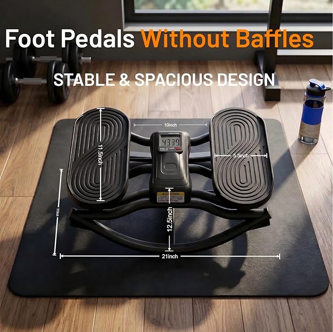 Rock Fitness Stepper for Exercise at Home,Portable Rocking Stepper Side to Side with Digital Display & Resistance Bands, Motion Stair Rocker Stepper Machine for Home Office Full Body Workout