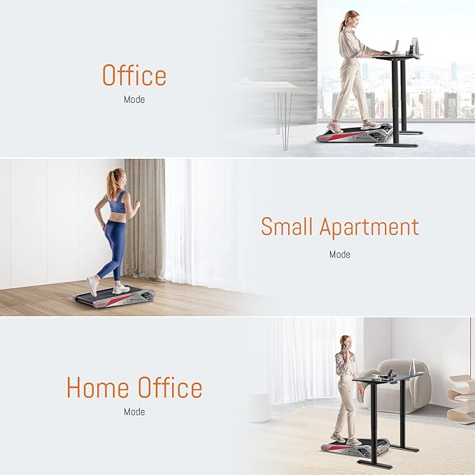 Egofit Walker Pro/Plus Smallest Under Desk Treadmill Walking Pad, Small & Compact Walking Treadmill with Fixed 5% Incline to Fit Desk Perfectly and Home & Office with APP & Remote Control