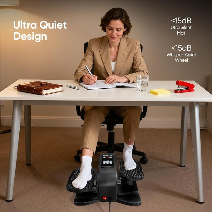 2025 New Under Desk Elliptical Machine,Portable Seated Pedal Exercise Machine for Seniors, 12 Adjustable Speed Elipse Leg Exerciser with Remote Control,Quiet Foot Exercise Machine for Home Office