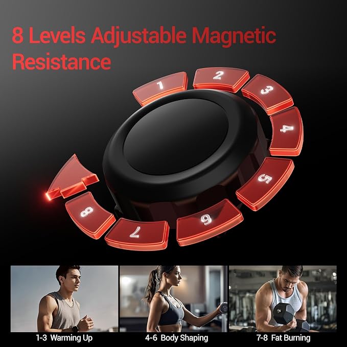 CURSOR Elliptical Exercise Machine, Elliptical Machine for Home with Hyper-Quiet Magnetic Driving System,8 Levels Resistance, 350LBS Weight Capacity，Compact Elliptical with 12IN Stride & LCD Monitor