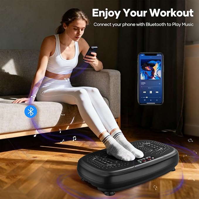 Vibration Plate Exercise Machine for Lymphatic Drainage Massage & Weight Loss, 400 lbs Capacity Vibration Platform Fitness for Whole Body Workout Shake Plate, Gym Fat Burner for Women and Men