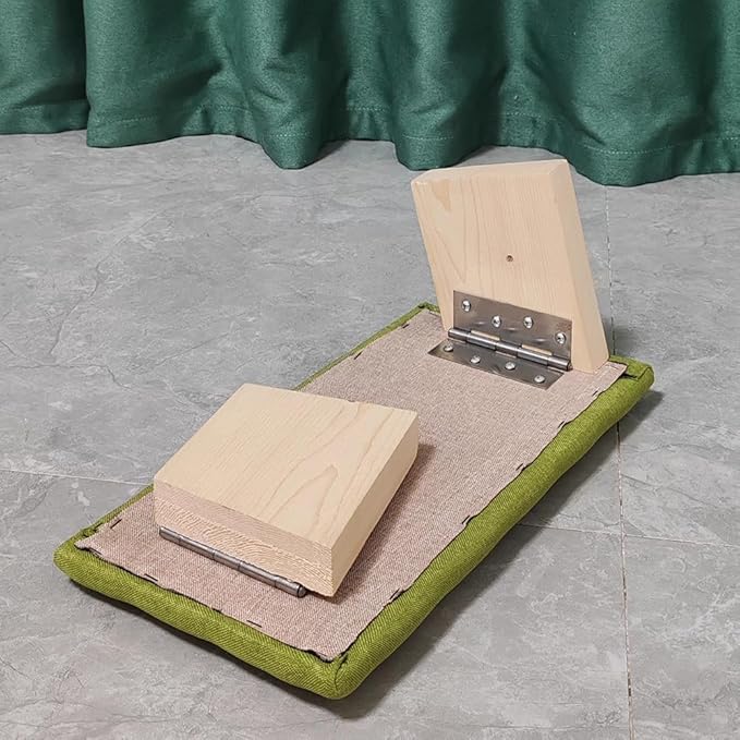 Meditation Stool, Solid Wood Folding Meditation Stool, Easy to Carry Out, Yoga Meditation Stool, Kneeling Tea Stool, Inclined Stool,Brown